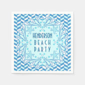 Strand Party Art Deco Shell en visgraat Custom Servet (Voorkant)