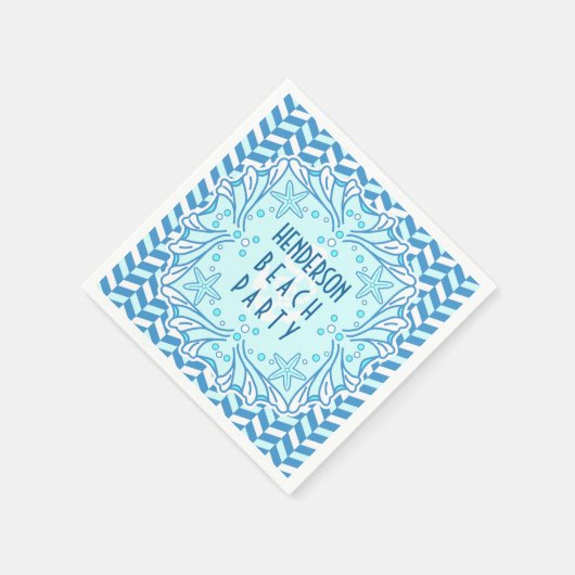 Strand Party Art Deco Shell en visgraat Custom Servet (Hoek)