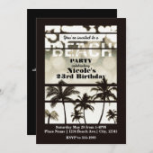 Strand Party Palm Bomen Tropische Witte Hete Glam Kaart (Voorkant / Achterkant)