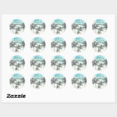 Strand Party Palm Trees Tropische Zomer Ronde Sticker (Vel)