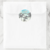 Strand Party Palm Trees Tropische Zomer Ronde Sticker (Tas)
