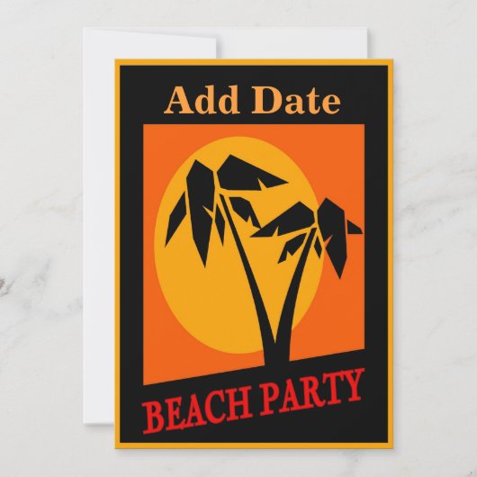 Strand Party Sign Kaart (Voorkant)