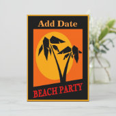 Strand Party Sign Kaart (Staand voorkant)