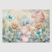 Strand Pastel Vlinders & Schelpen Decoupage Tissuepapier (Voorkant)
