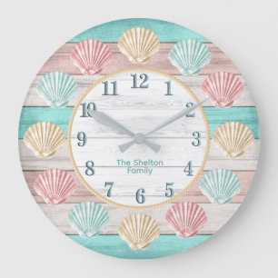 Strand Pastelkleuren met Zeeschelpen Grote Klok