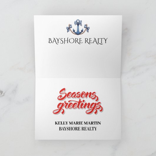 STRAND Persoonlijk, Bedrijf, Vastgoed Kerstmis Kaart (Binnen)