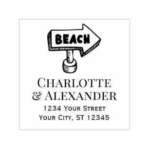 Strand pijl richting bord stel retouradres zelfinktende stempel