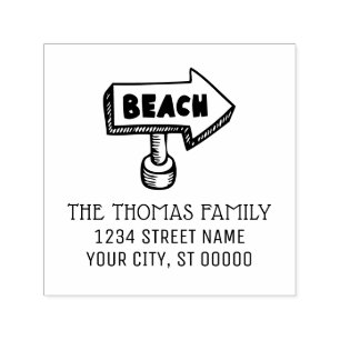 Strand pijl richtingbord naam retouradres zelfinktende stempel