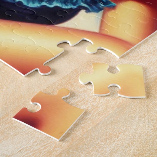  strand Pin-up schilderij Legpuzzel (Zijkant)