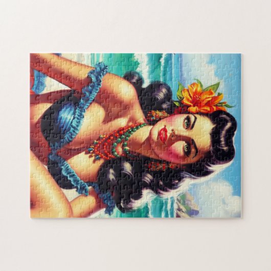 strand Pin-up schilderij Legpuzzel (Horizontaal)