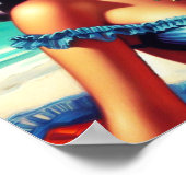  strand Pin-up schilderij Poster (Hoek)