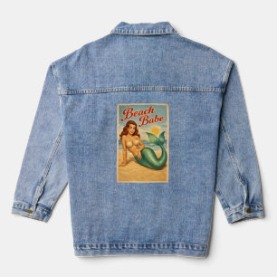 Strand Pin-Up Zeemeermin Retro Kust Leven Spijkerj Denim Jacket