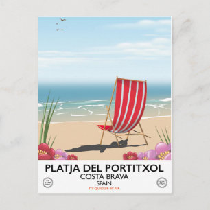 Strand Platja del Portitxol, Costa Brava, Spanje Briefkaart