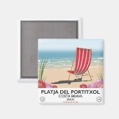 Strand Platja del Portitxol, Costa Brava, Spanje Magneet (Voorkant / Achterkant)