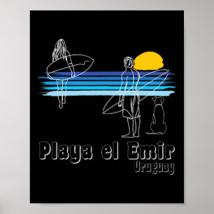 Strand Playa El Emir Uruguay, surfen strand surfer Poster