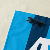 Strand Please Aqua & Navy Blauw Gestreepte Strandl Strandlaken (In situ)