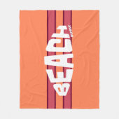 Strand Please Koraal & Roze Gestreept Fleece Deken (Voorkant)