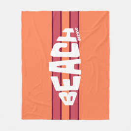 Strand Please Koraal & Roze Gestreept Fleece Deken