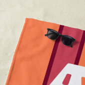 Strand Please Koraal & Roze Gestreepte Strandlaken (In situ)