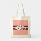 Strand Please Roze & Paarse Gestreept Tote Bag (Achterkant)