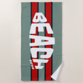 Strand Please Stoffig Blauw en Rode Strand Handdoe Strandlaken (Voorkant)