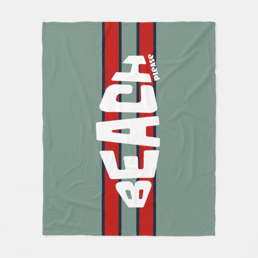 Strand Please stoffig blauw en rood Fleece Deken (Voorkant)