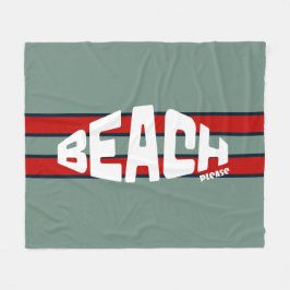Strand Please stoffig blauw en rood Fleece Deken