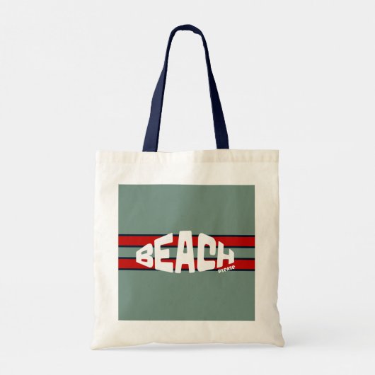 Strand Please stoffig blauw en rood Tote Bag (Achterkant)