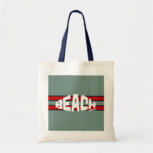 Strand Please stoffig blauw en rood Tote Bag (Voorkant)