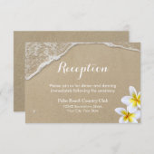 Strand & Plumeria Zomer Bruiloftsreceptie Informatiekaartje (Voorkant / Achterkant)