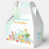 Strand Pool Party Zomer 1e Verjaardag Jongen Groot Bedankdoosjes (Achterkant)