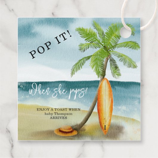 Strand - Pop het! Als ze poppen! Bedankjes Labels (Achterkant)