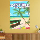 strand poster Oistins Barbados Canvas Afdruk (Insitu (Woonkamer))
