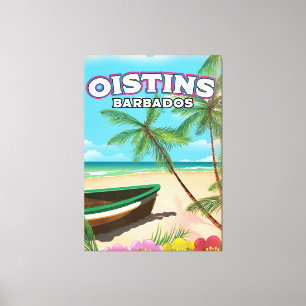 strand poster Oistins Barbados Canvas Afdruk