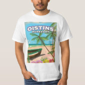  strand poster Oistins Barbados T-shirt (Voorkant)