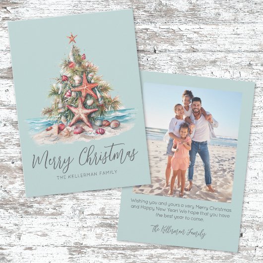 Strand Prettig Kerstfeest Feestdagenkaart