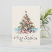 Strand Prettig Kerstfeest Feestdagenkaart (Staand voorkant)