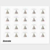 Strand Prettig Kerstfeest Ronde Sticker (Vel)