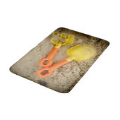 Strand Print Geel en Sinaasappel Zand Speelgoed Badmat (Gekanteld)