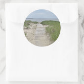 Strand promenade foto ronde sticker (Tas)