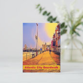 Strand Promenade Pop Art Briefkaart (Staand voorkant)