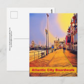 Strand Promenade Pop Art Briefkaart (Voorkant / Achterkant)