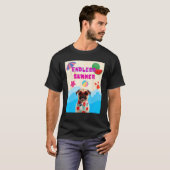 Strand pug t-shirt (Voorkant volledig)