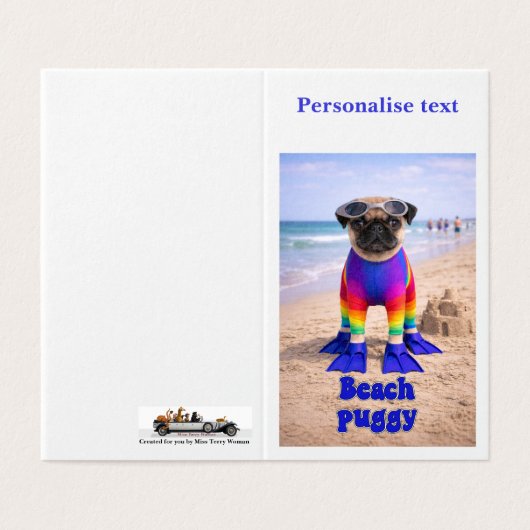 Strand Puggie Kaart (Buitenkant ongevouwen)