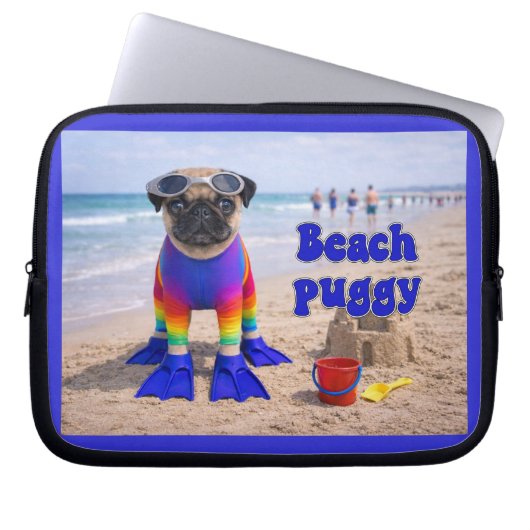 Strand Puggie Laptop Sleeve (Voorkant)