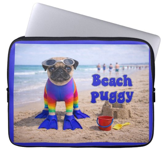 Strand Puggie Laptop Sleeve (Voorkant)
