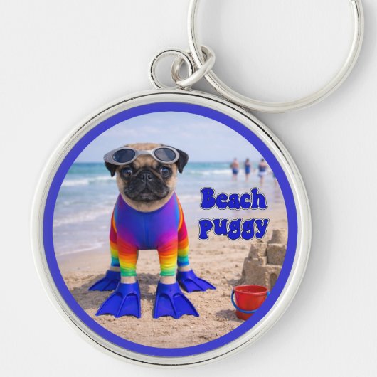 Strand Puggie Sleutelhanger (Voorkant)