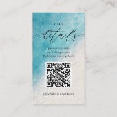 Strand QR Code Bruiloft Details Informatiekaartje (Voorkant)