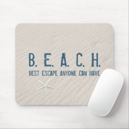 Strand Quote met witte zeester Muismat