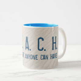 Strand Quote met witte zeester Tweekleurige Koffiemok